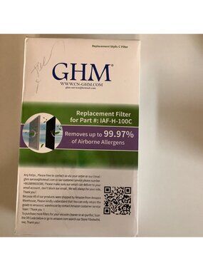 GHM Replacement Filter For Part # IAF-H-100A Idylis Filter A AC-2119 HEPA CARBON